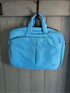 ESMT Light Baby Blue Men's Travel Briefcase or Computer Laptop Crossbody Bag